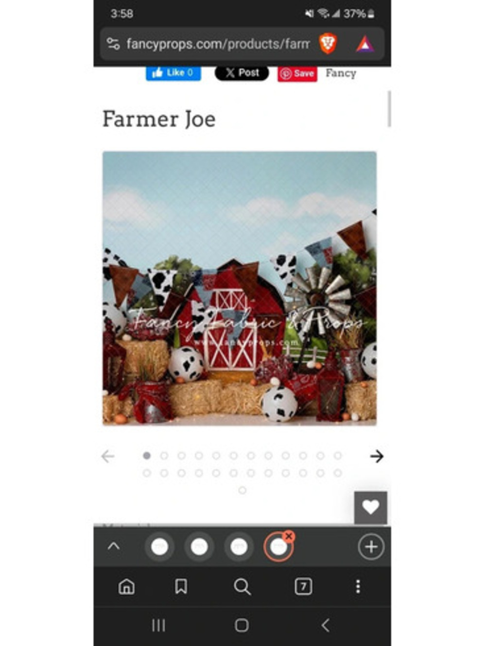 Fancy fabrics photography professional backdrop for cake smash "famer joe"